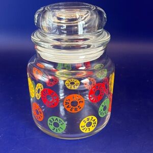 Colorful Life Savers Glass Jar